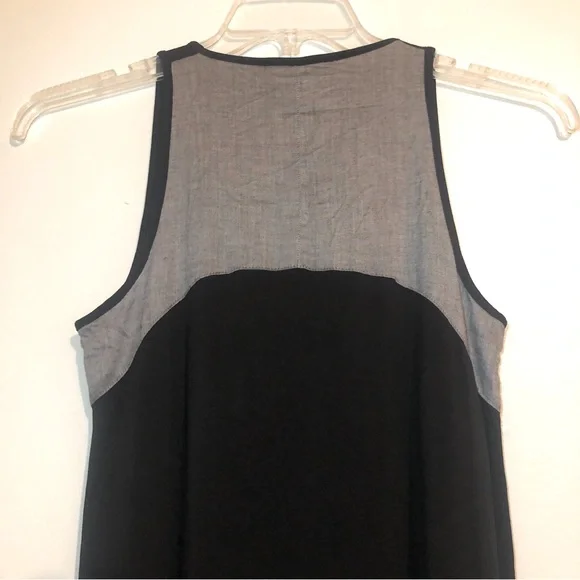 Vince Chambray Maxi Tank Top Dress w/ Gray Textured Fabric in Top Back, size M. - Picture 5 of 8